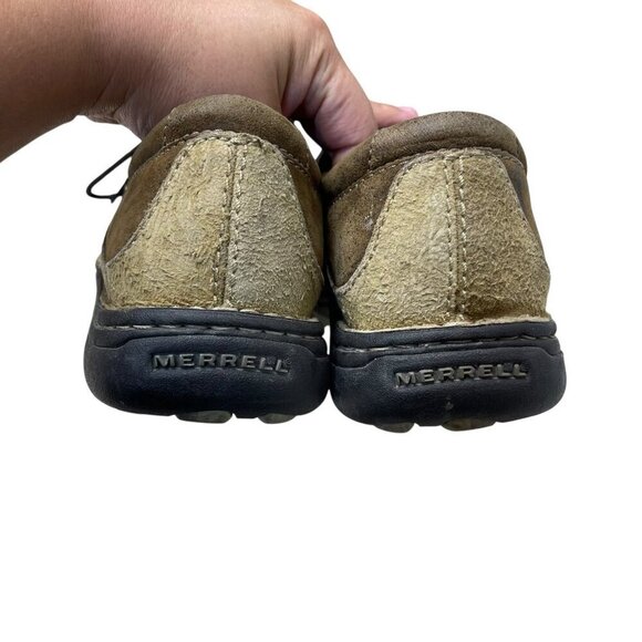 Merrell Oracle Brown Leather Hiking Shoes Peat Moss J43819 Mens Size 11 Casual